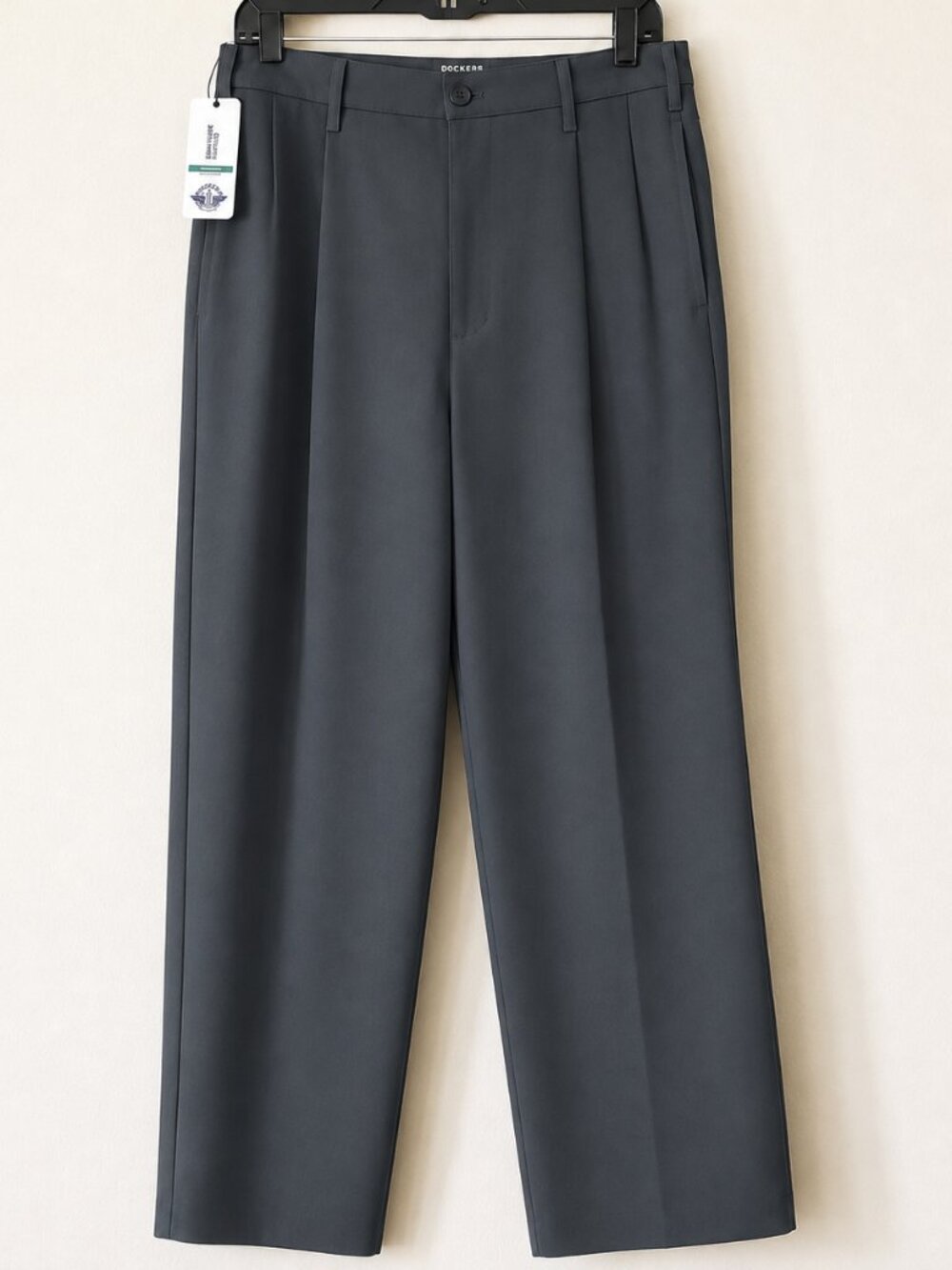 Dockers Women's Olive Green High Wide Comfort Stretch Pleated Chino Pants SZ 29